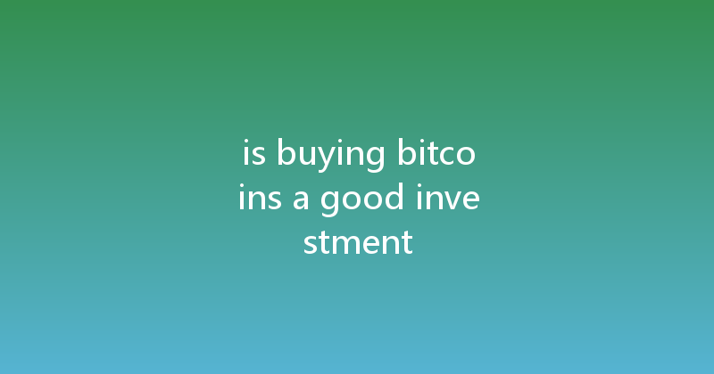 is buying bitcoins a good investment 